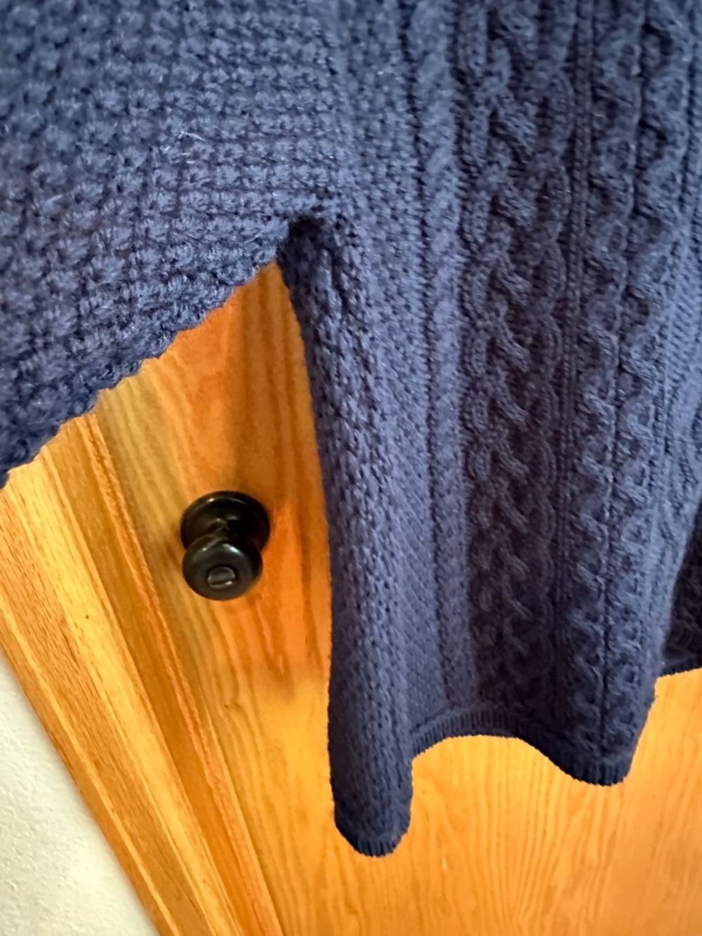 Aran Crafts Ireland Shannon Zip Cardigan XL 100% Merino Wool - Navy - Picture 6 of 9